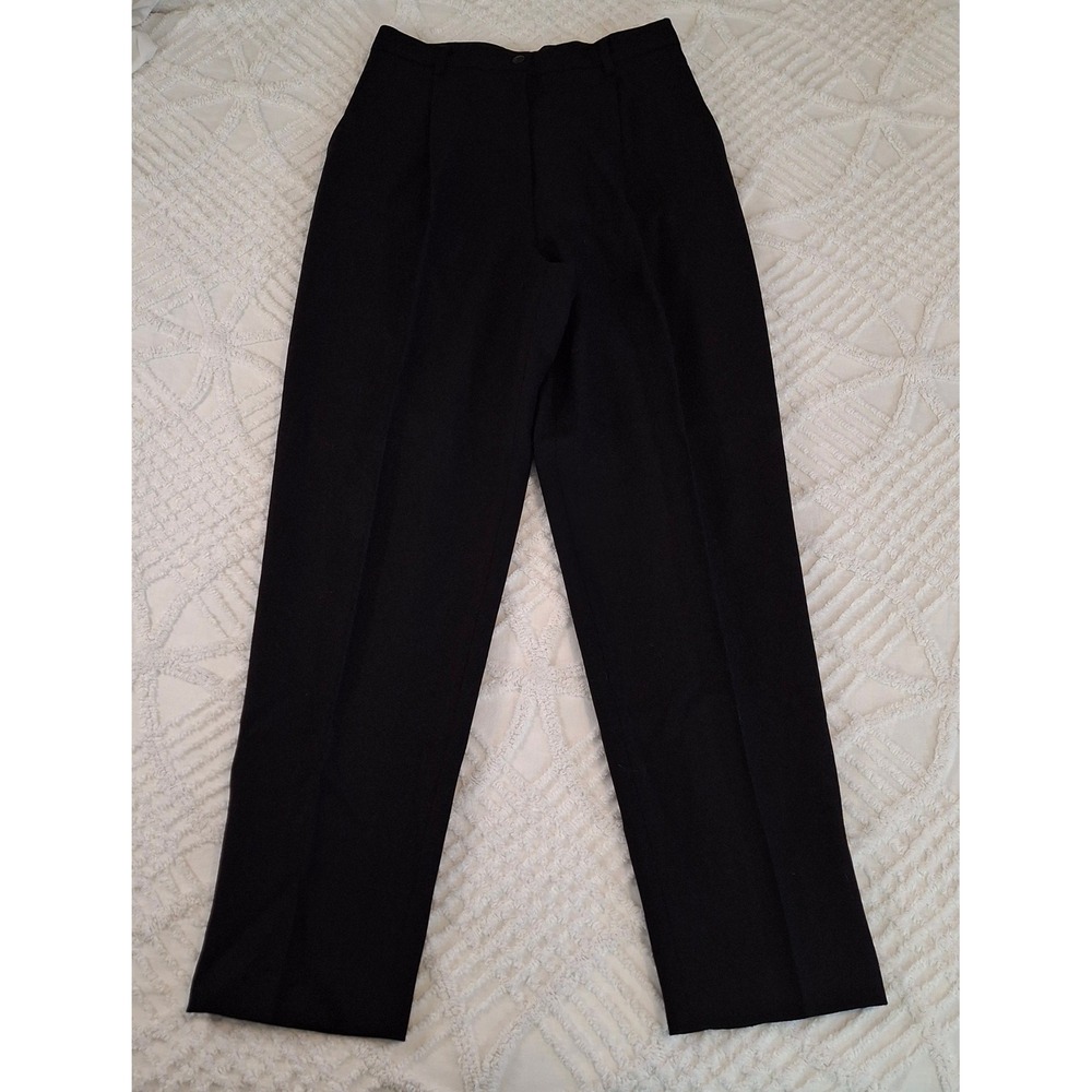 Vintage Focus 2000 Charles Glueck 28 Black Wool Pleated High Rise Trousers Pants